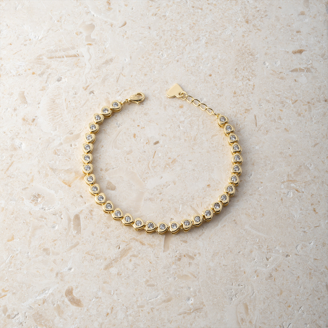 It's OK Heart Shaped Tennis Bracelet