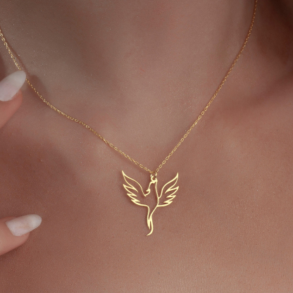 Rising From Ashes Fire Bird Phoenix Necklace