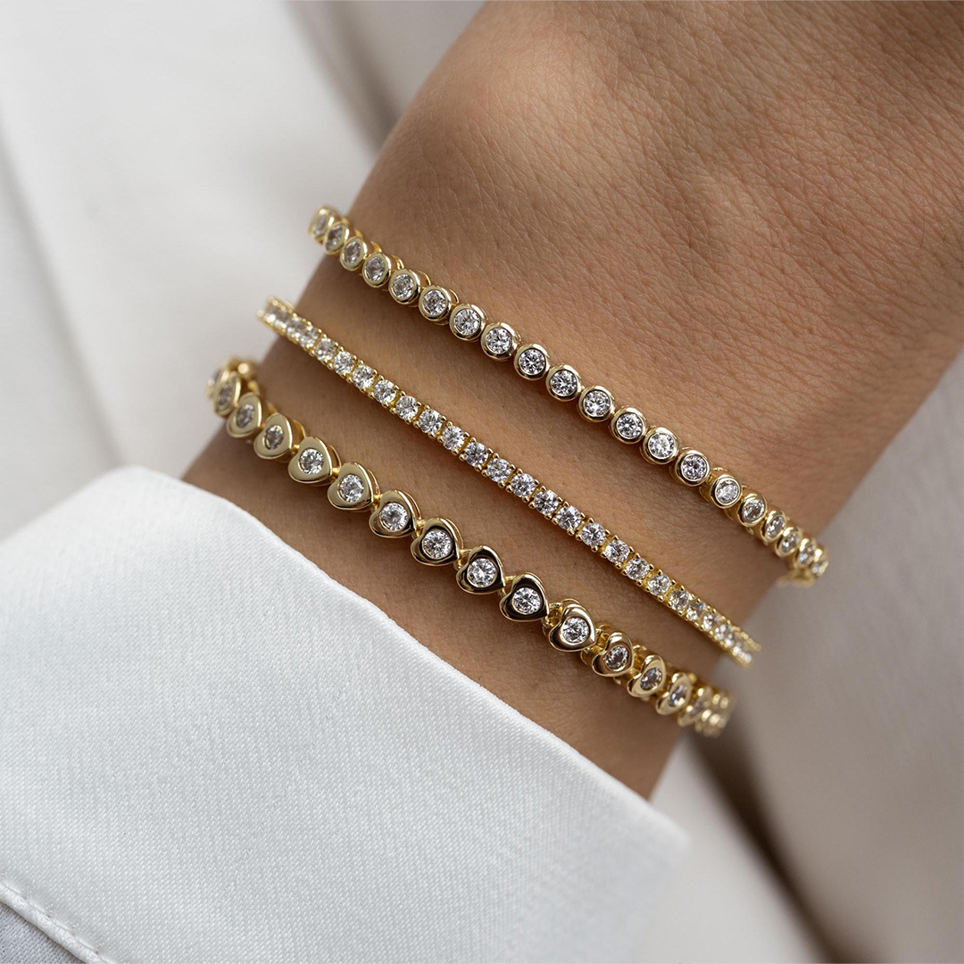 It's OK Heart Shaped Tennis Bracelet