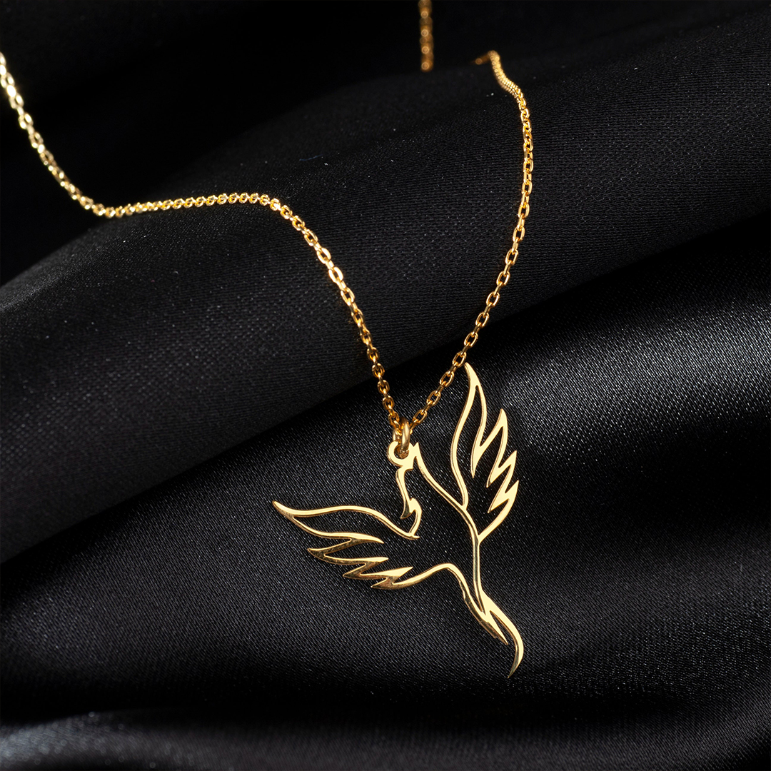 Rising From Ashes Fire Bird Phoenix Necklace