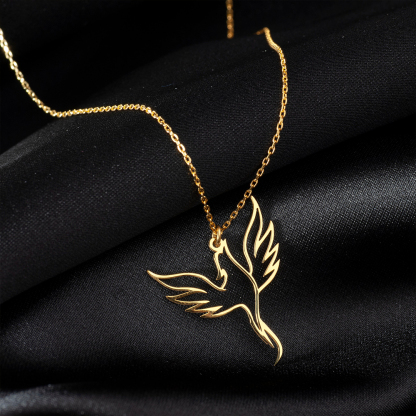 Rising From Ashes Fire Bird Phoenix Necklace