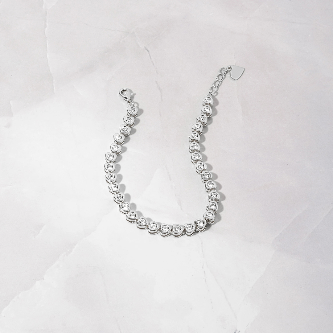 It's OK Heart Shaped Tennis Bracelet