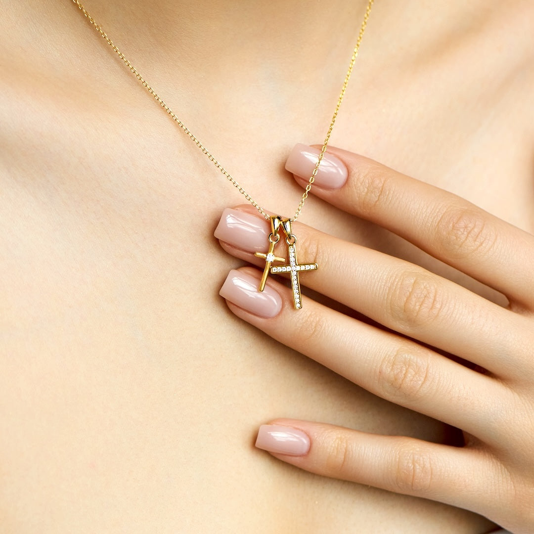 Double Cross Necklace