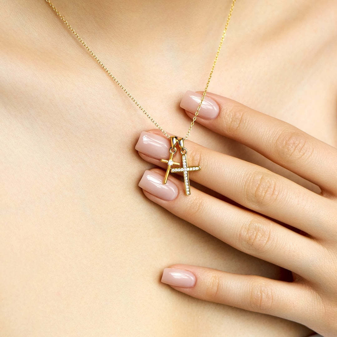 Double Cross Necklace
