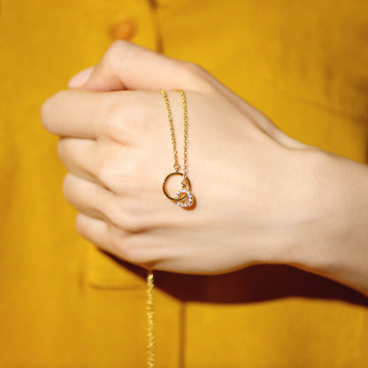 Double Circle Link Necklace