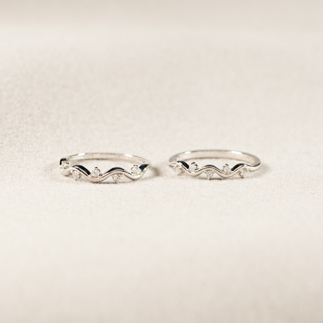 Matching Mother&Daughter Wave Star Rings