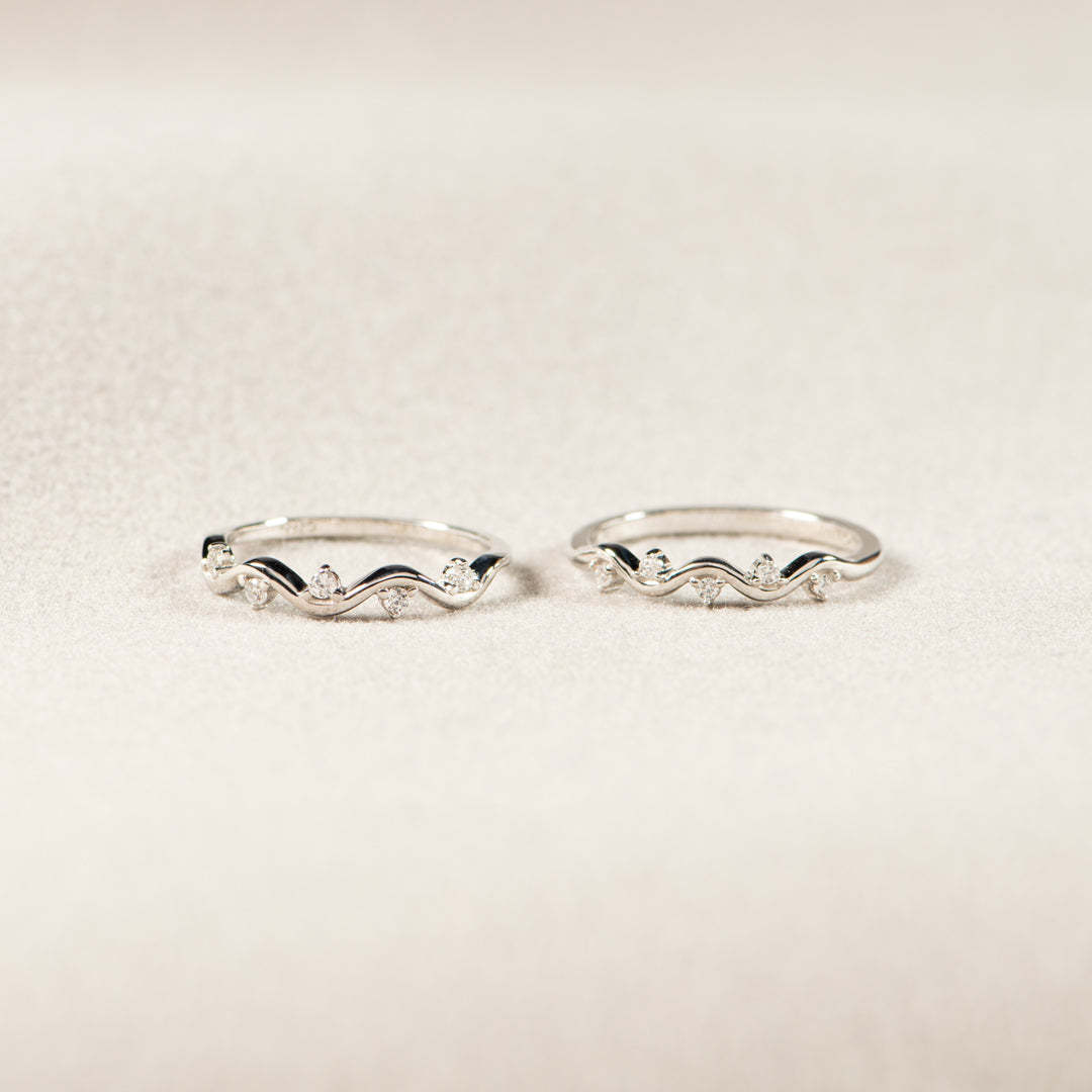 Matching Mother&Daughter Wave Star Rings