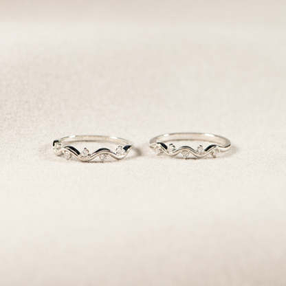 Matching Mother&Daughter Wave Star Rings