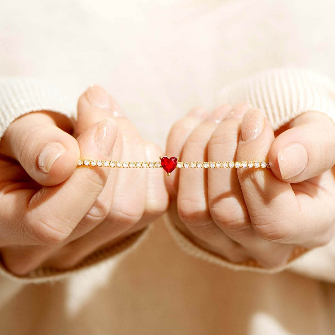 Heart Tennis Bracelet