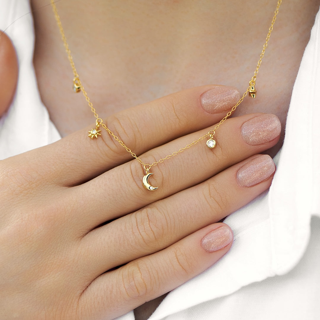 Sun Moon Star - Celestial Charm Necklace