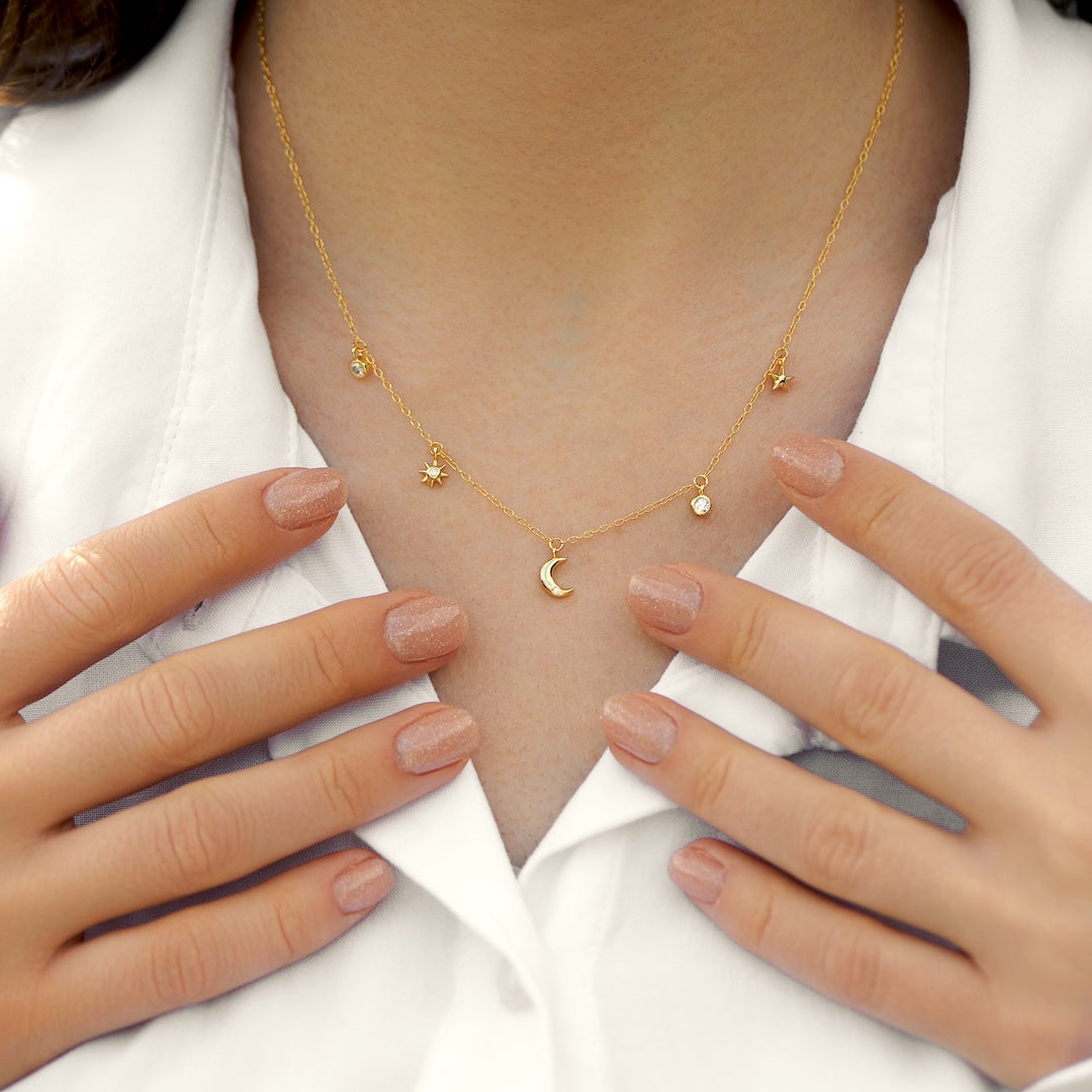 Sun Moon Star - Celestial Charm Necklace
