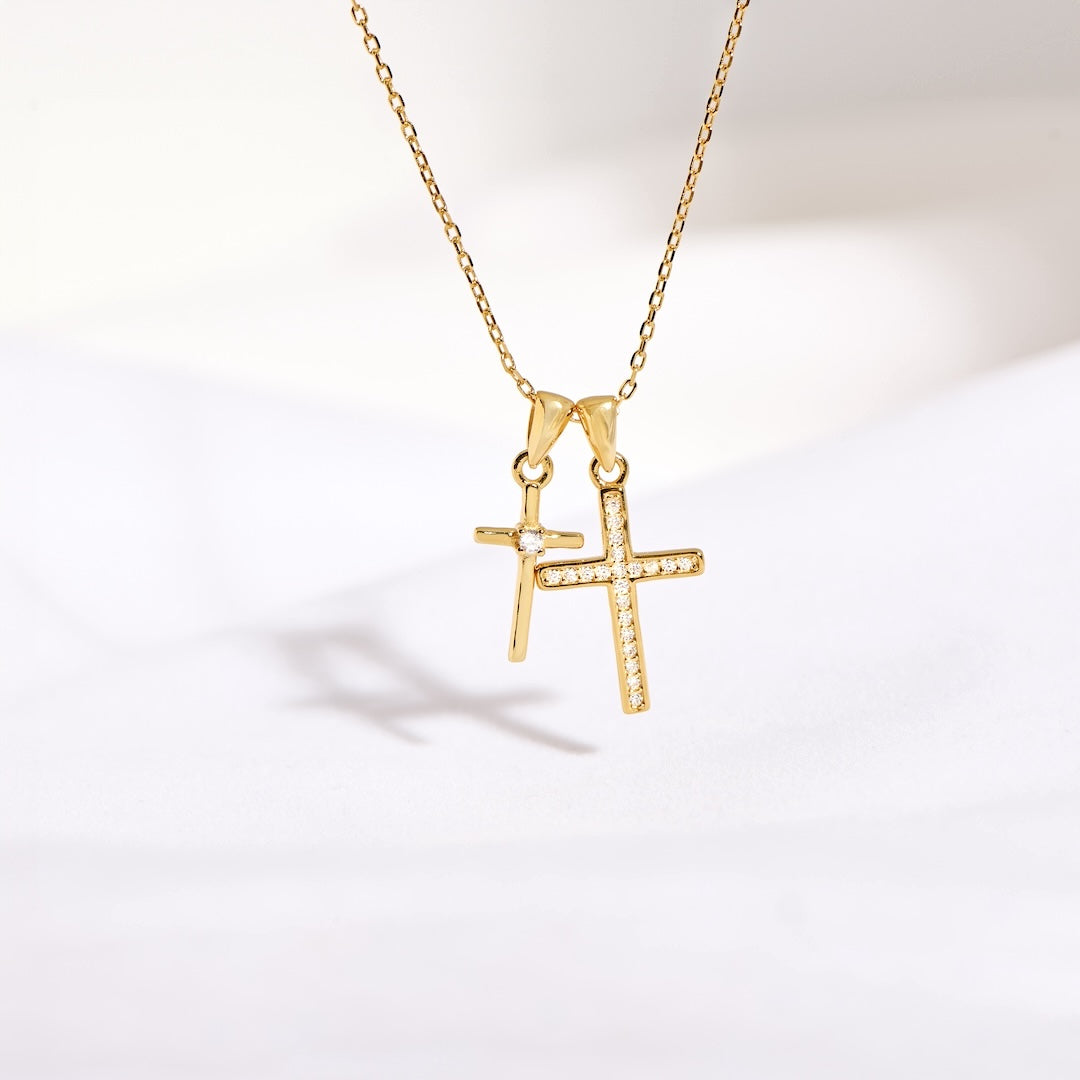 Double Cross Necklace