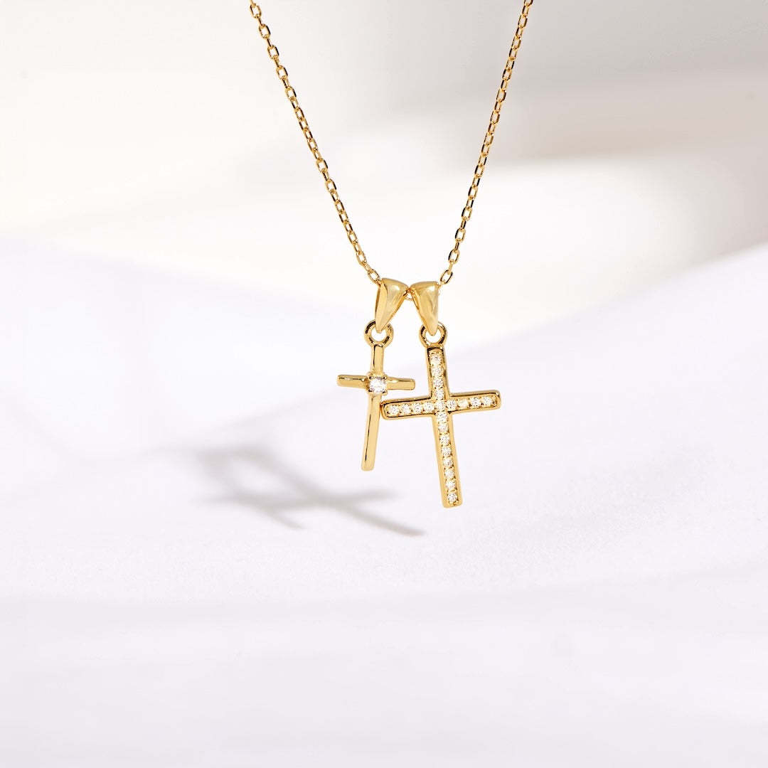 Double Cross Necklace