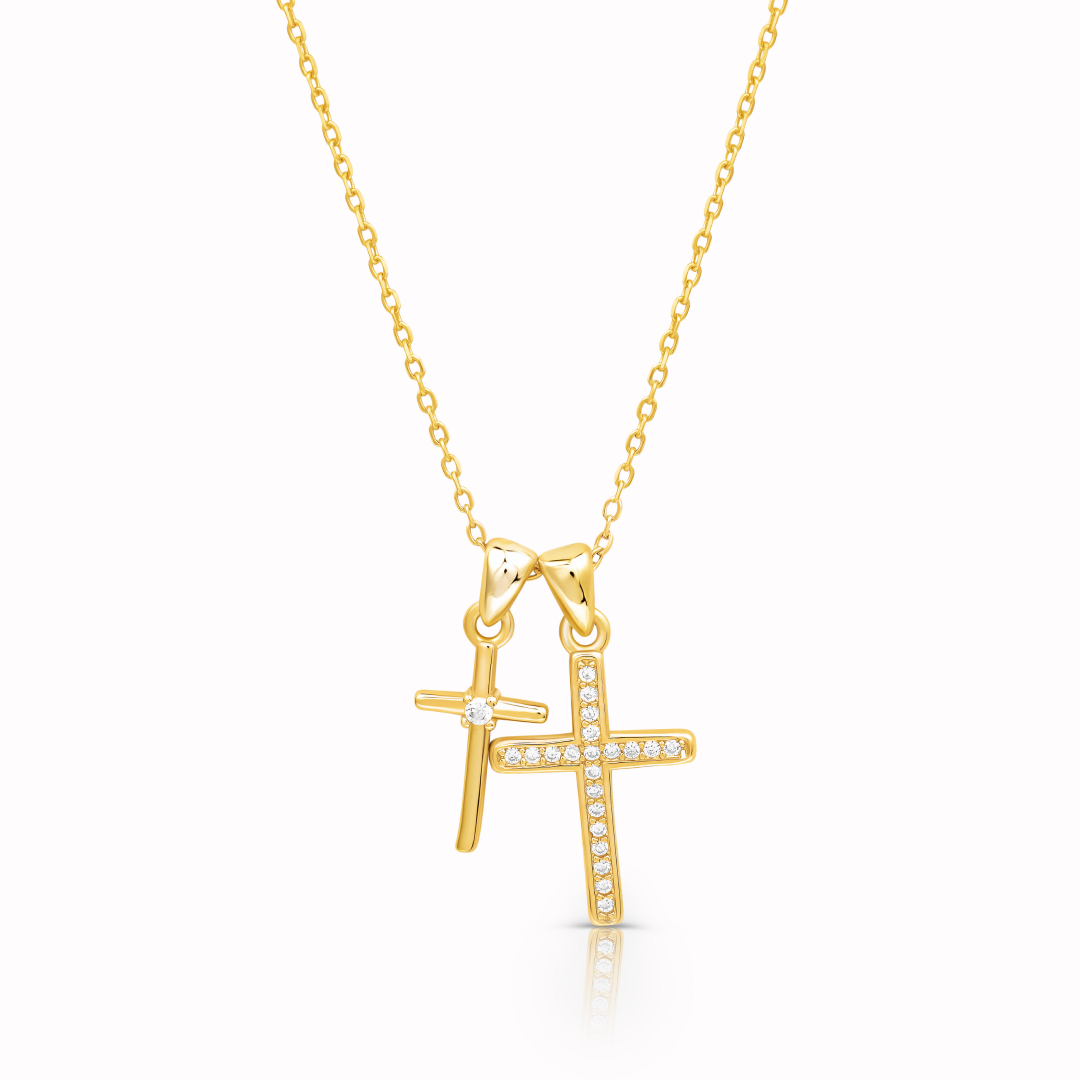 Double Cross Necklace