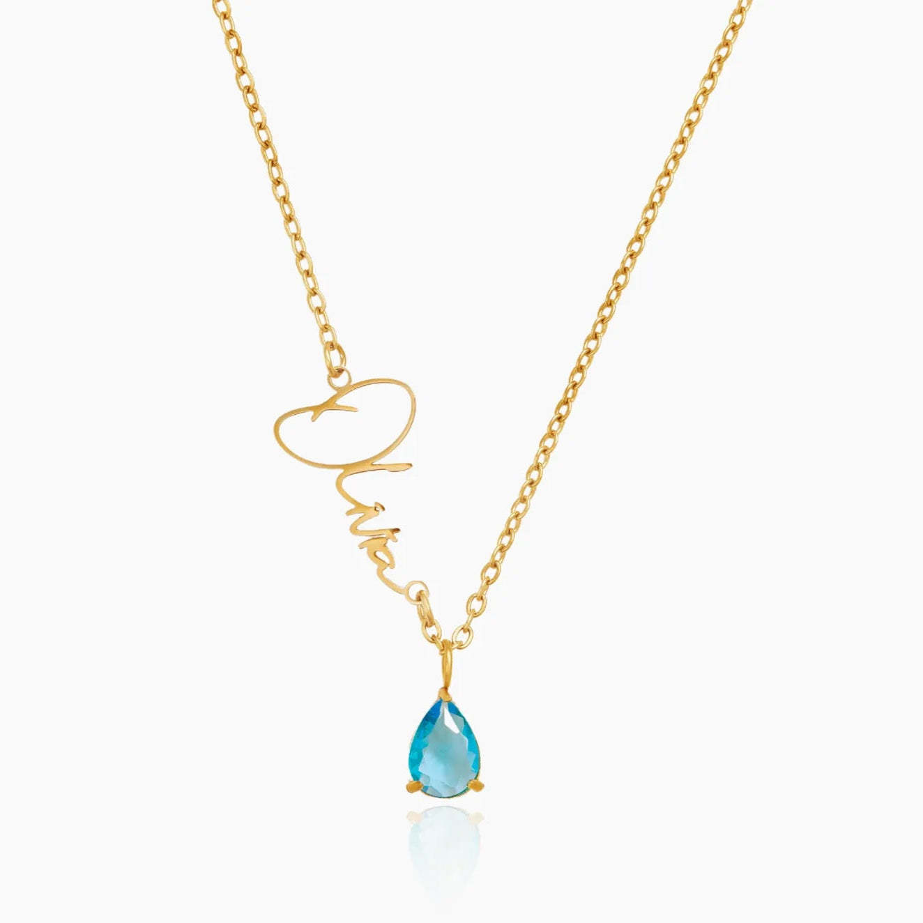 Signature Name and Birthstone Necklace