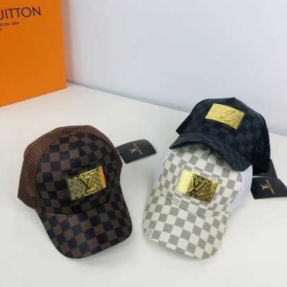 Metal LOGO Color Block Print Baseball Mesh Cap