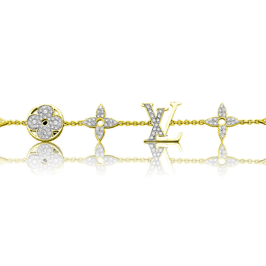 Diamond Blossom bracelet, gold and diamonds