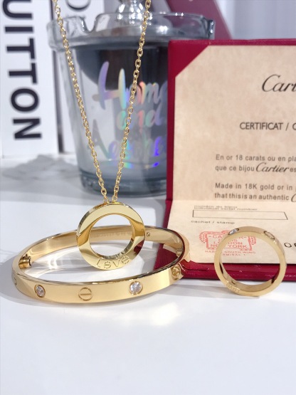 LOVE BRACELET, 4 DIAMONDS + LOVE RING, 3 DIAMONDS + LOVE NECKLACE, 3 DIAMONDS