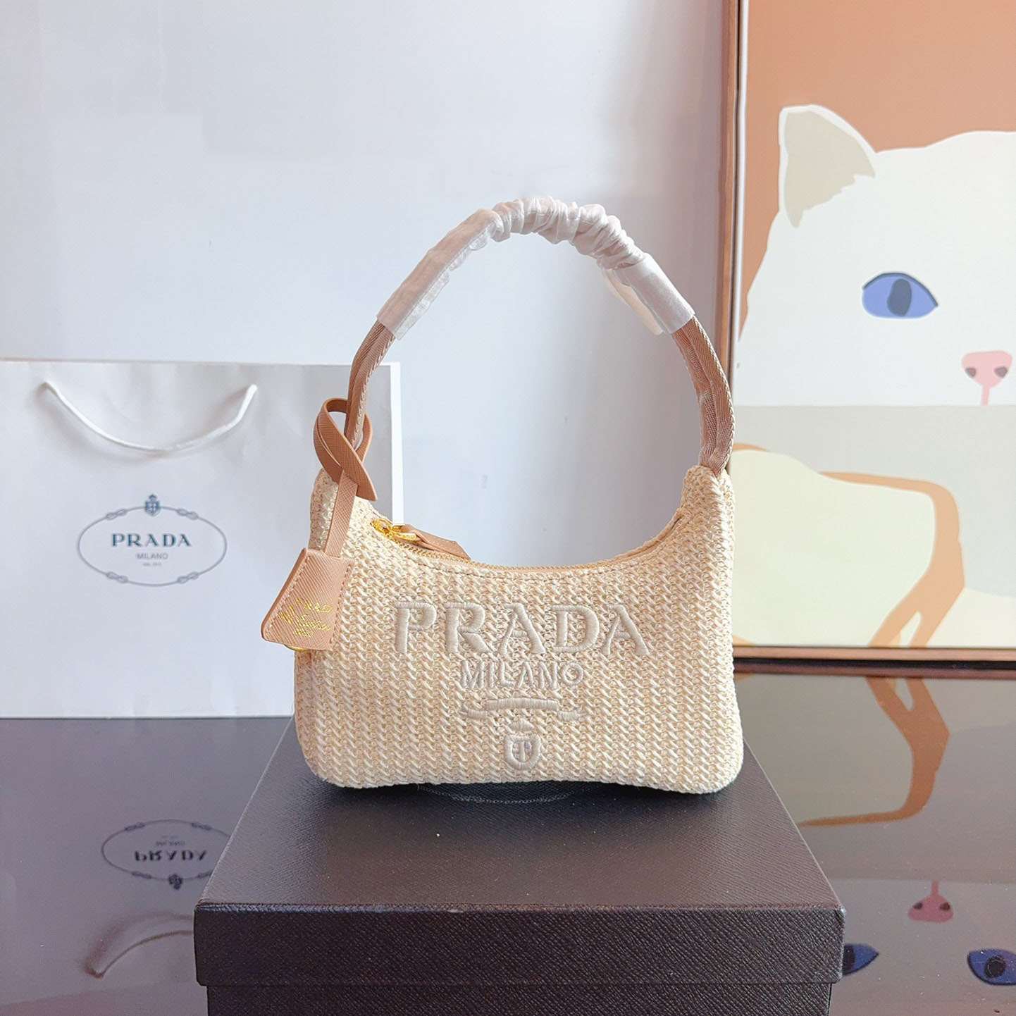 Yarn Raffia Effect Crochet Mini Re-Edition Shoulder Bag