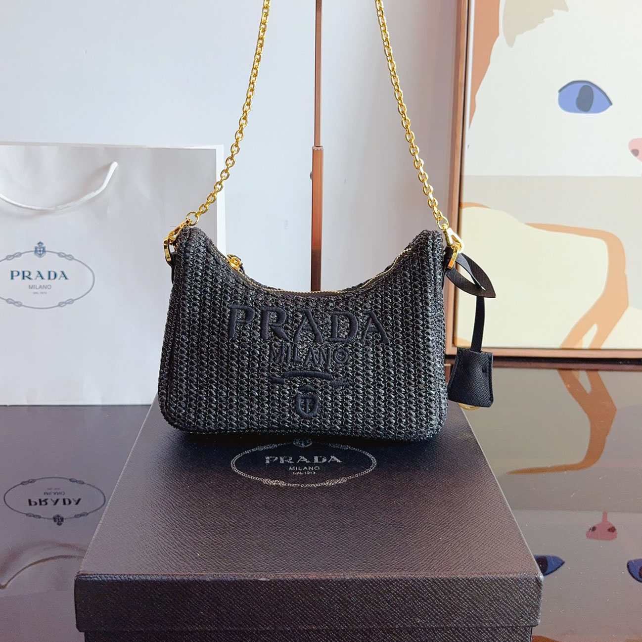 Yarn Raffia Effect Crochet Mini Re-Edition Shoulder Bag