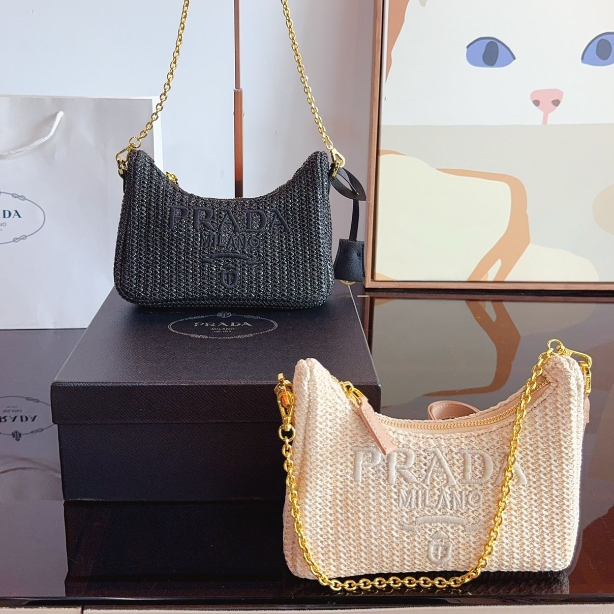 Yarn Raffia Effect Crochet Mini Re-Edition Shoulder Bag