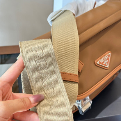 Re-Nylon and Saffiano leather shoulder bag