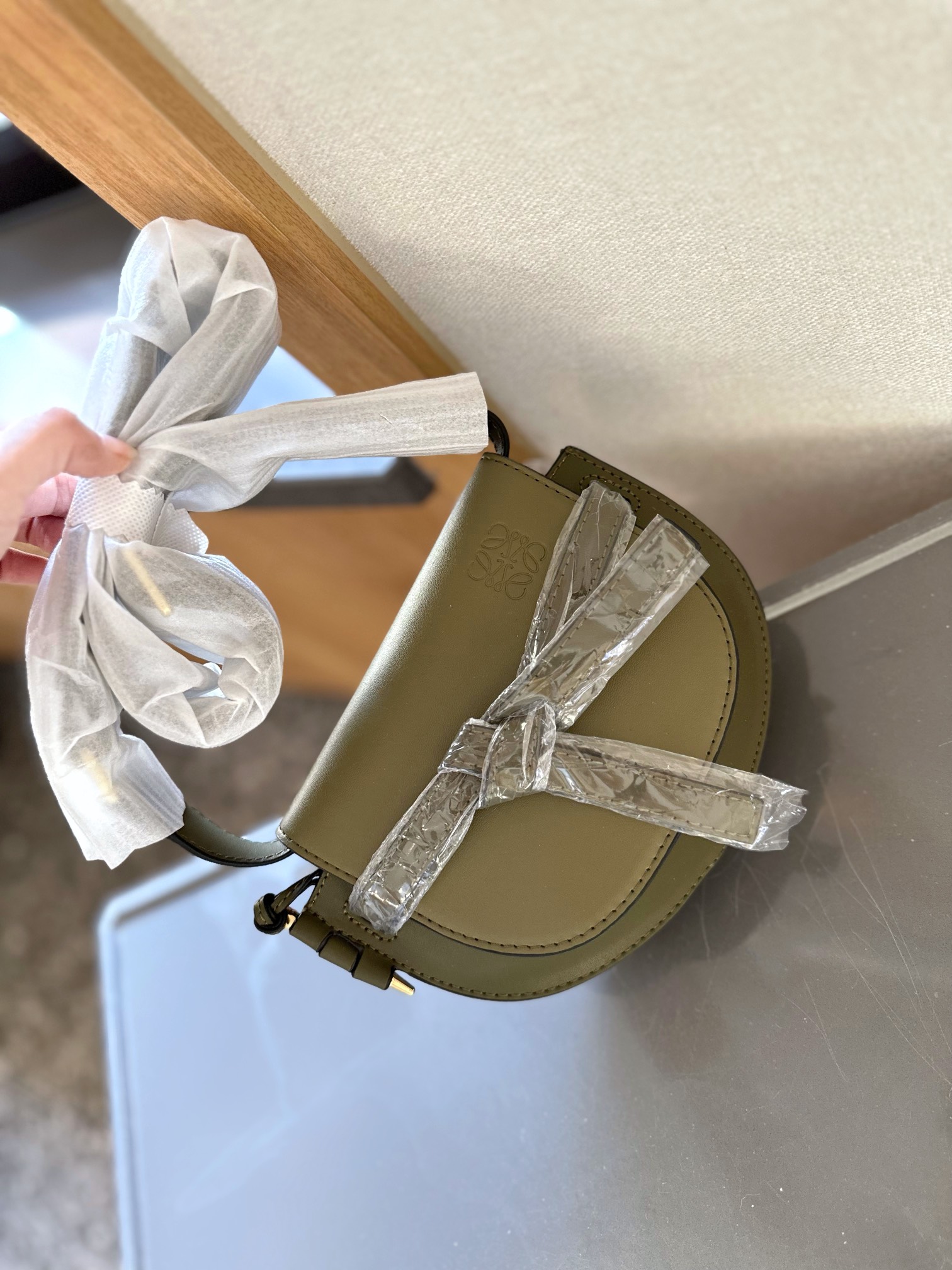 Gate Dual bag in soft calfskin and jacquard