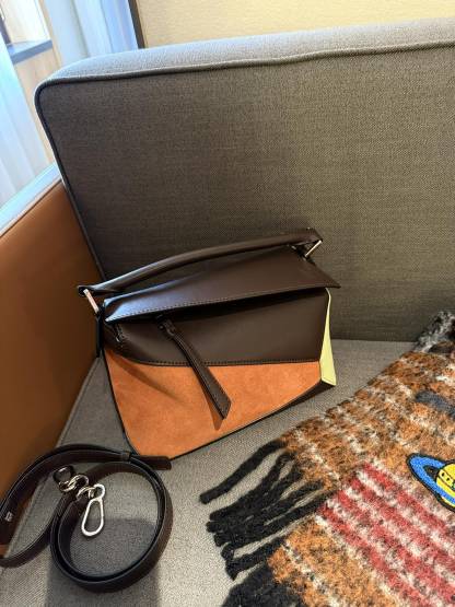 Small Puzzle bag in classic calfskin and suede