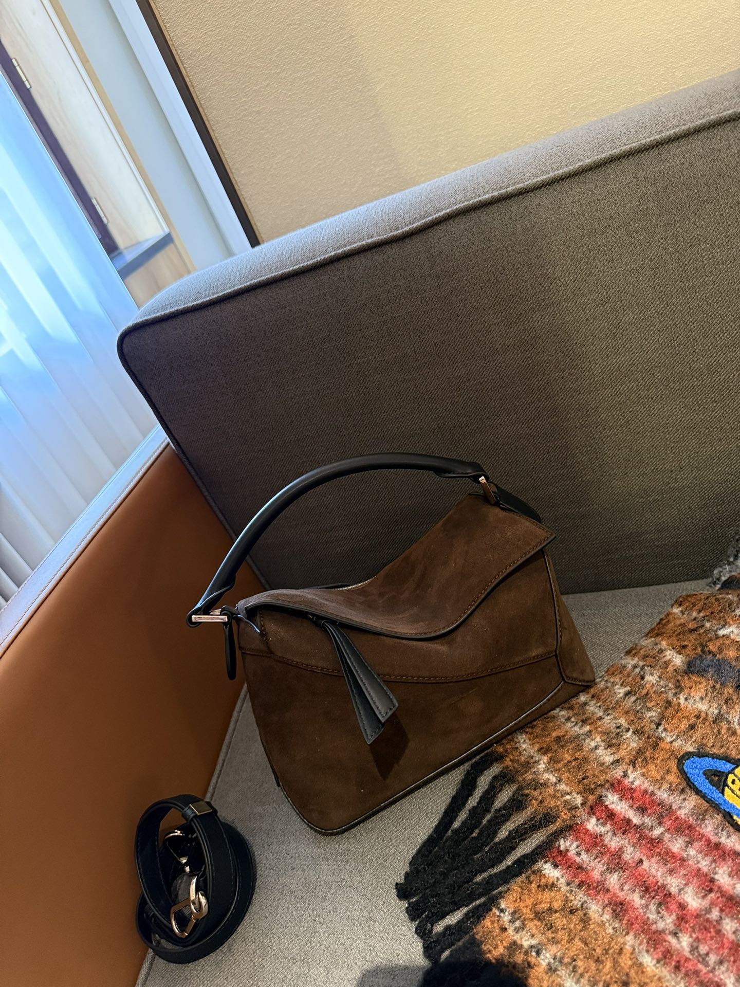 Small Puzzle bag in classic calfskin and suede