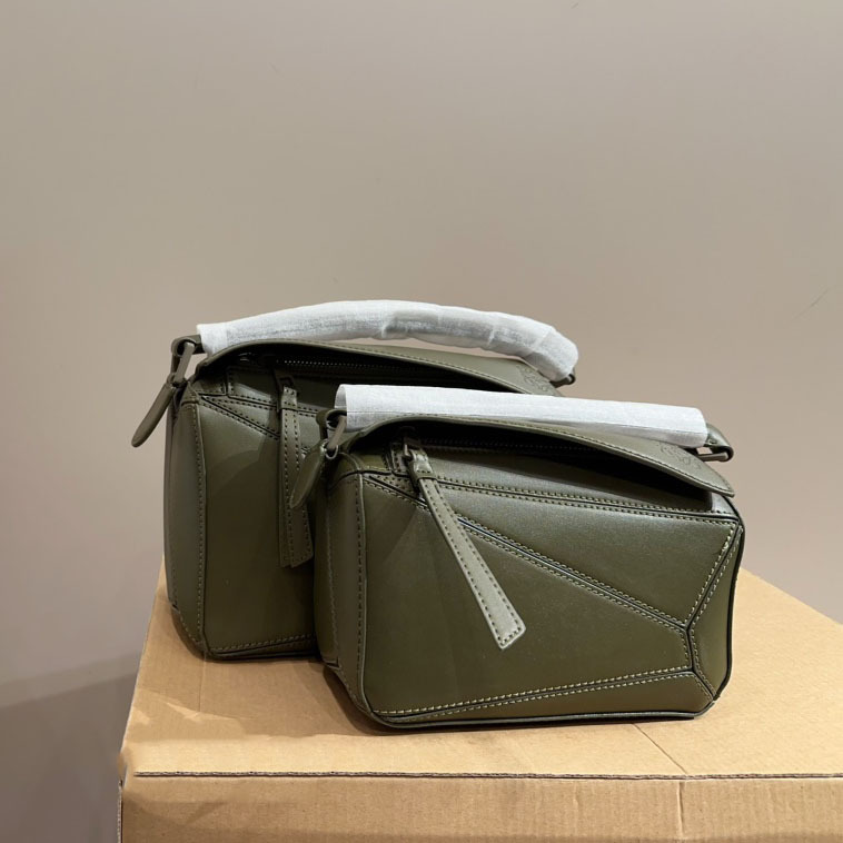 Puzzle bag in soft grained calfskin