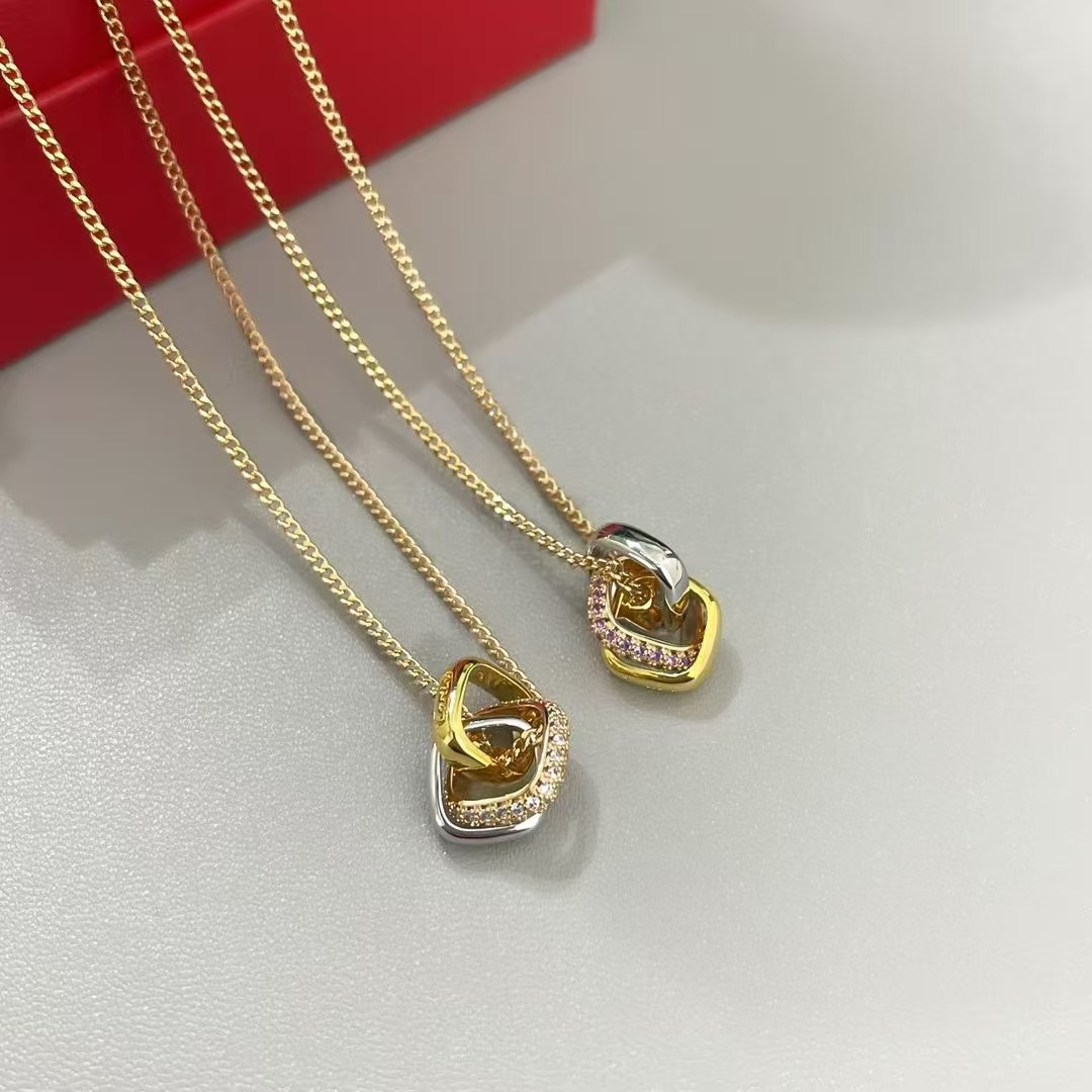 TRINITY NECKLACE, CUSHION-SHAPED, DIAMONDS