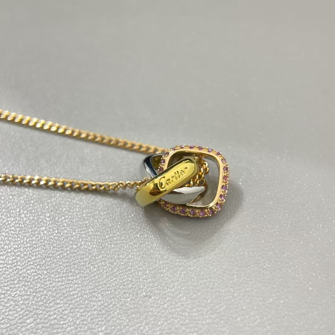 TRINITY NECKLACE, CUSHION-SHAPED, DIAMONDS