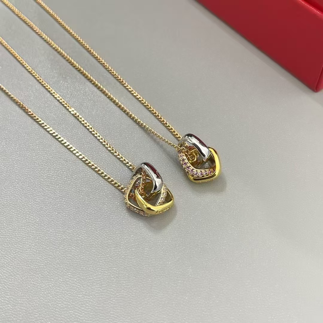 TRINITY NECKLACE, CUSHION-SHAPED, DIAMONDS