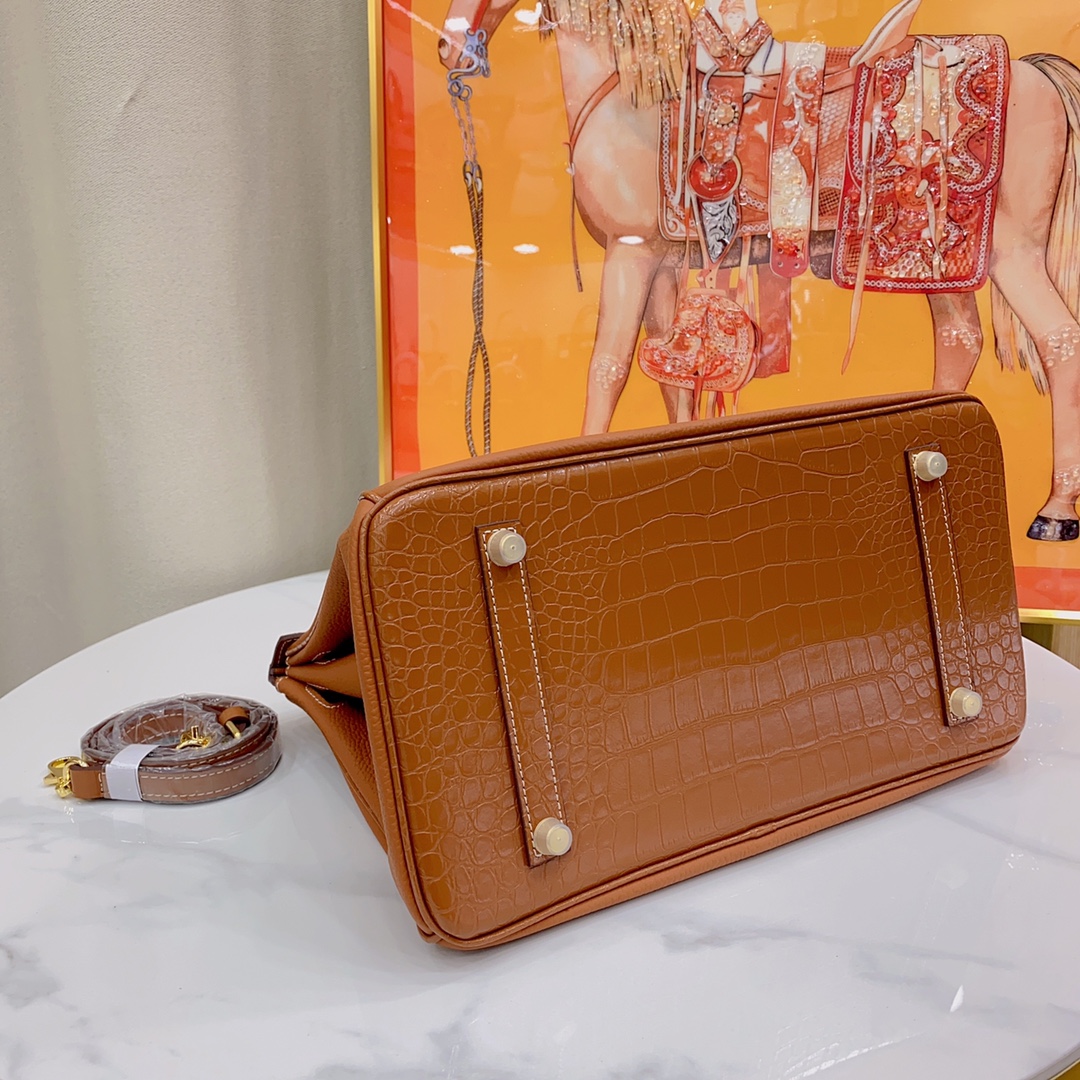 Herthtmes Togo Matte Alligator Birkin Touch 25/30