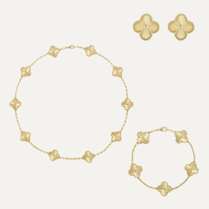 Vintage Alhambra 3‑Piece Set – Necklace, Bracelet & Earrings