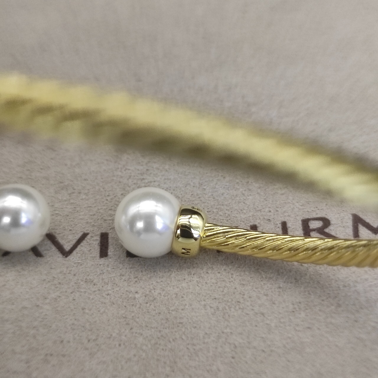 Solari Cablespira® Bracelet 18K Yellow Gold with Pearls and Diamonds, 3mm