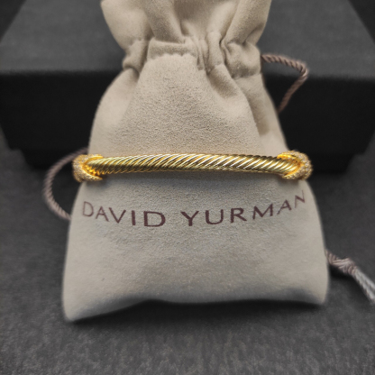 Double X Cablespira® Station Bracelet 18K Yellow Gold with Pavé Diamonds, 4mm