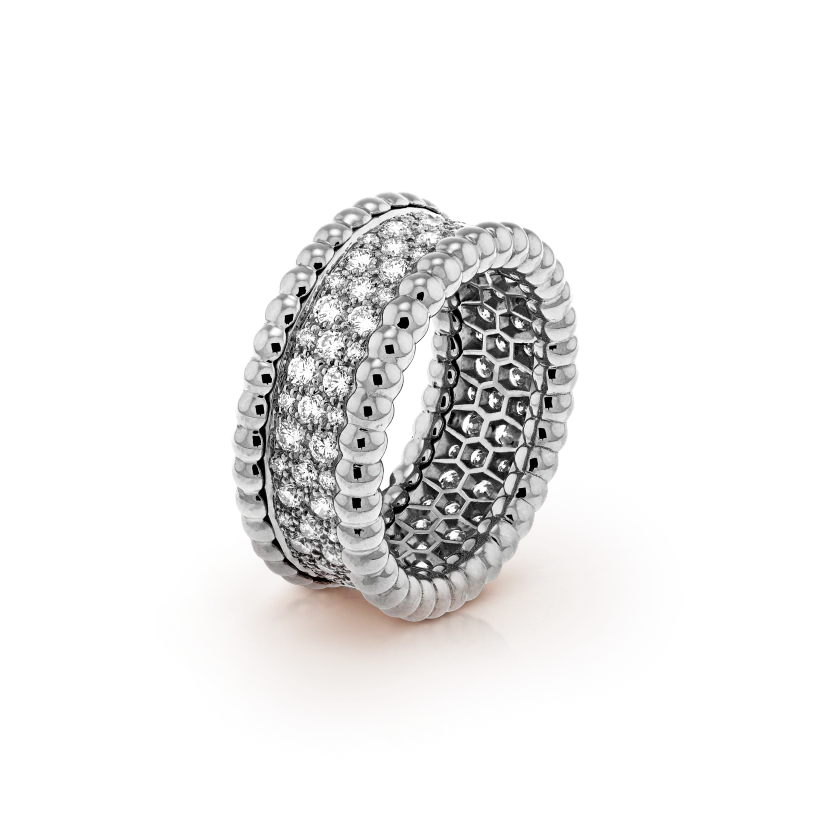 Perlée diamonds ring, 3 rows