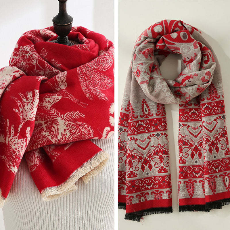 Double-sided cashmere scarf fd printing scarf