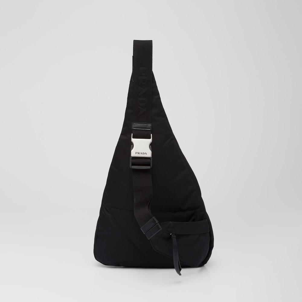 Re-Nylon and leather backpack