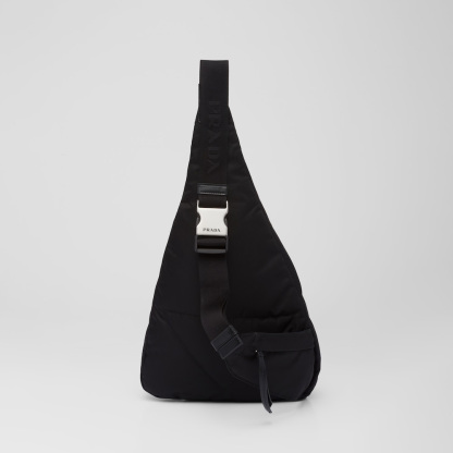 Re-Nylon and leather backpack