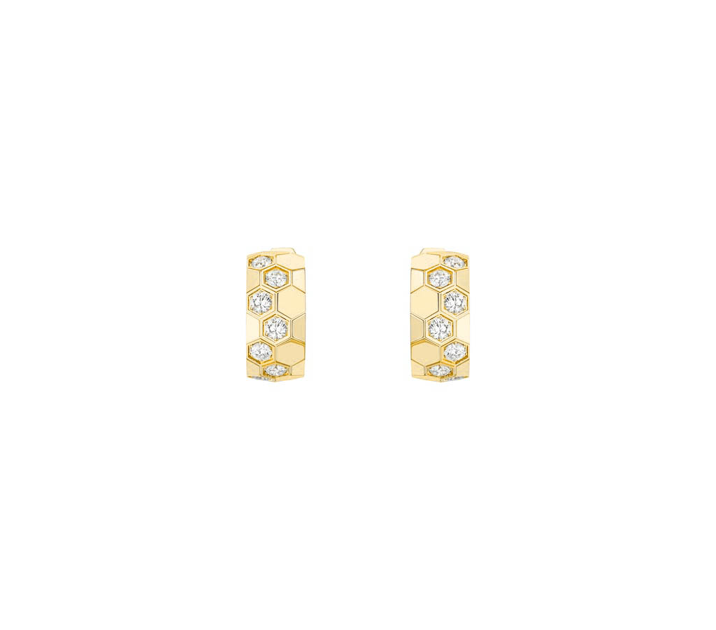 Bee de Chathtumet hoop earrings Yellow gold, diamonds