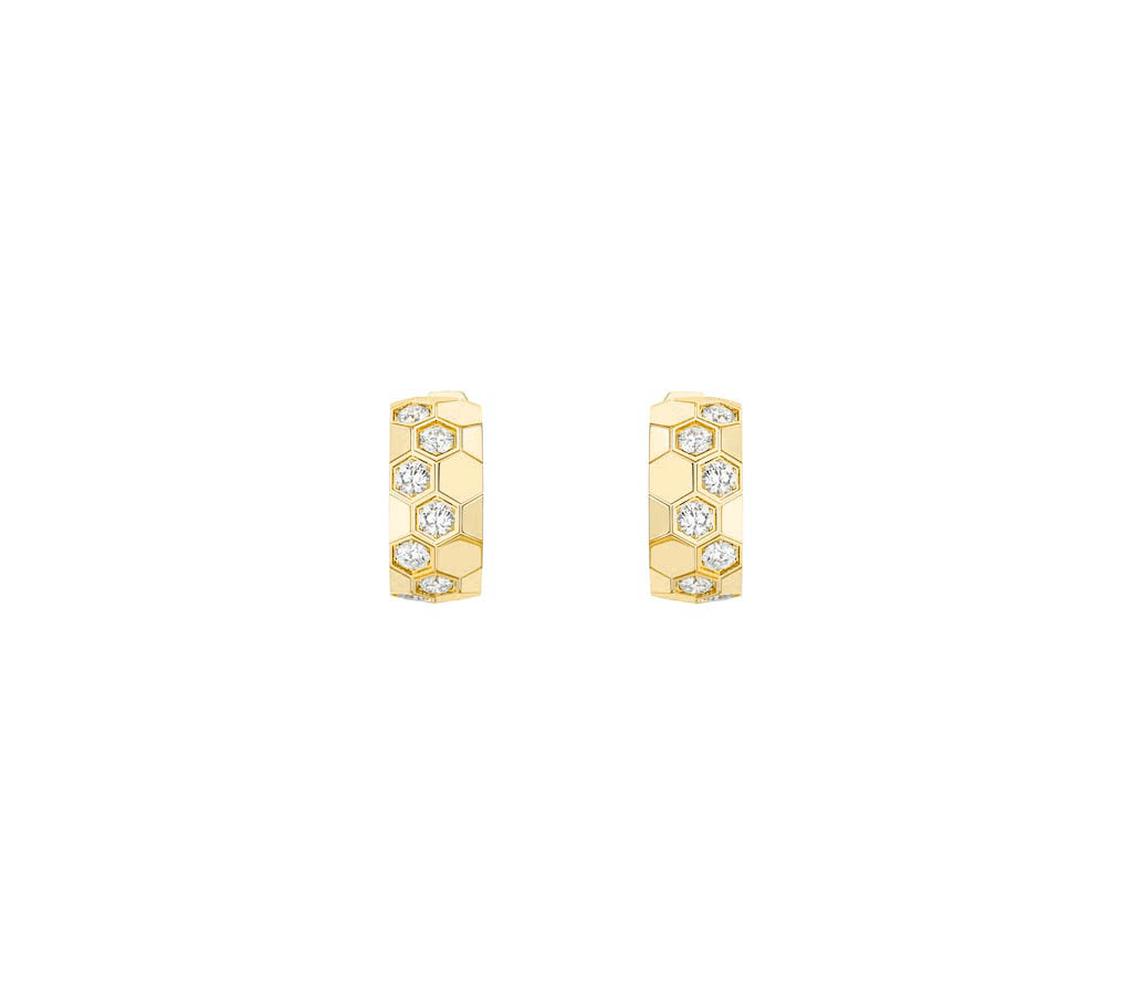 Bee de Chathtumet hoop earrings Yellow gold, diamonds