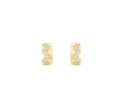 Bee de Chathtumet hoop earrings Yellow gold, diamonds