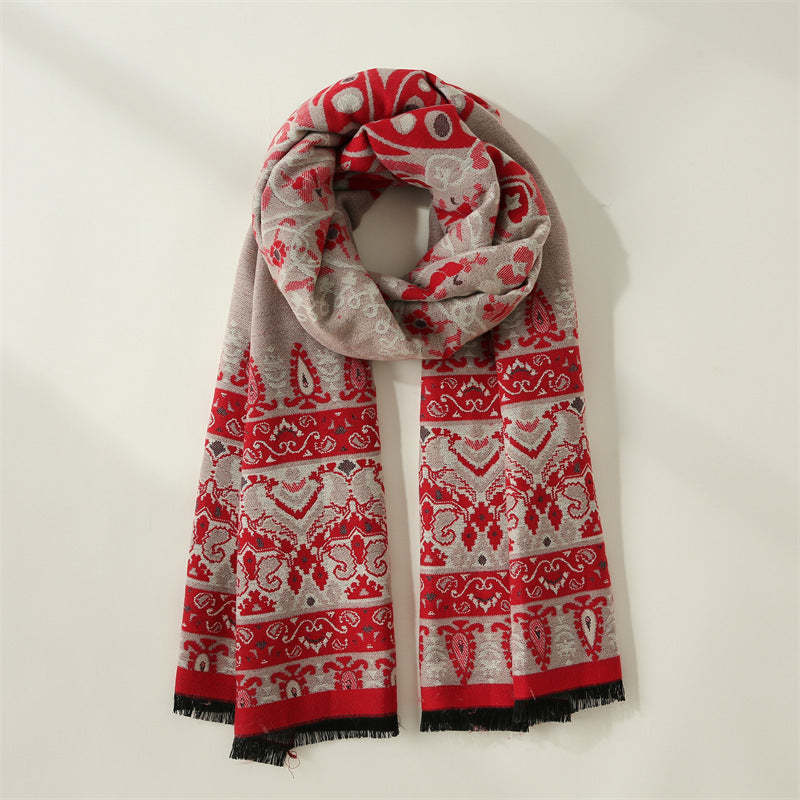 Double-sided cashmere scarf fd printing scarf