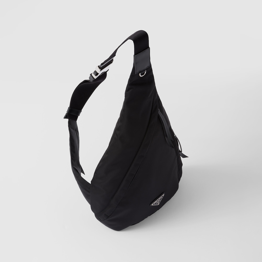 Re-Nylon and leather backpack