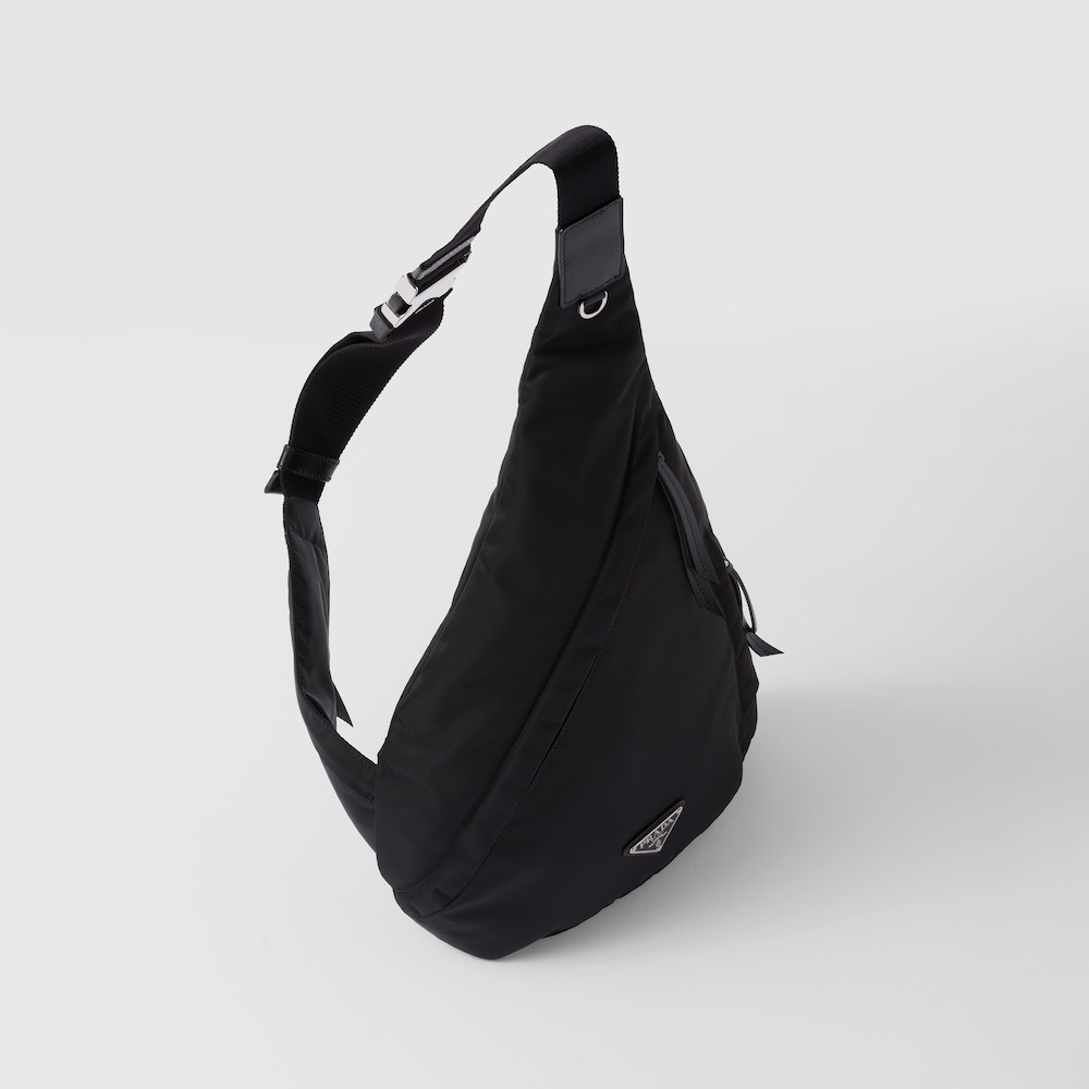 Re-Nylon and leather backpack
