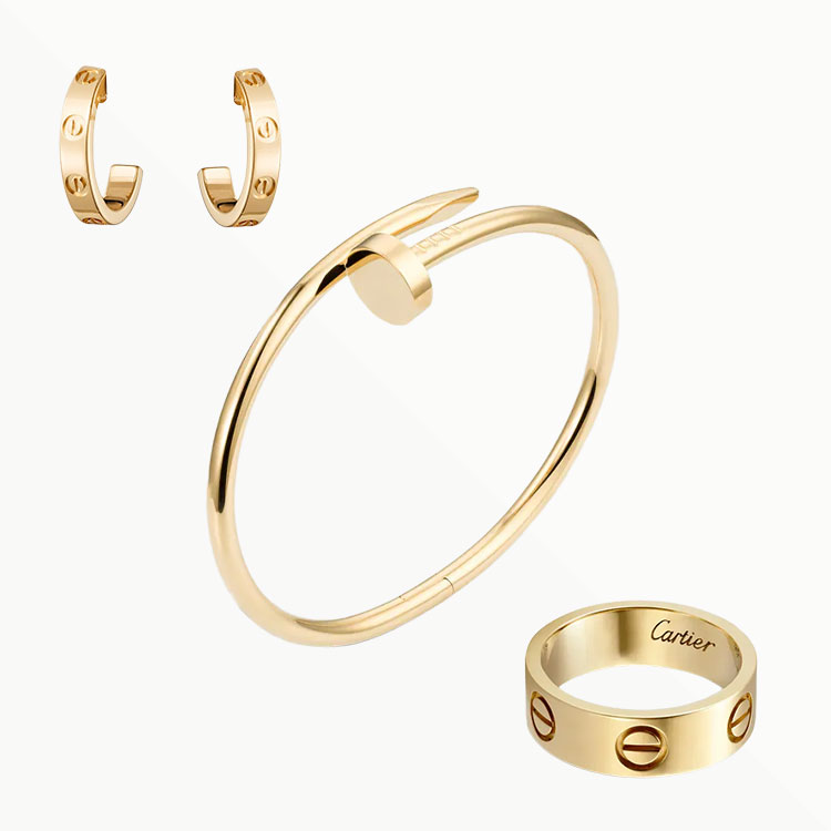 3‑Piece Set Yellow Gold Jewelry & Diamonds