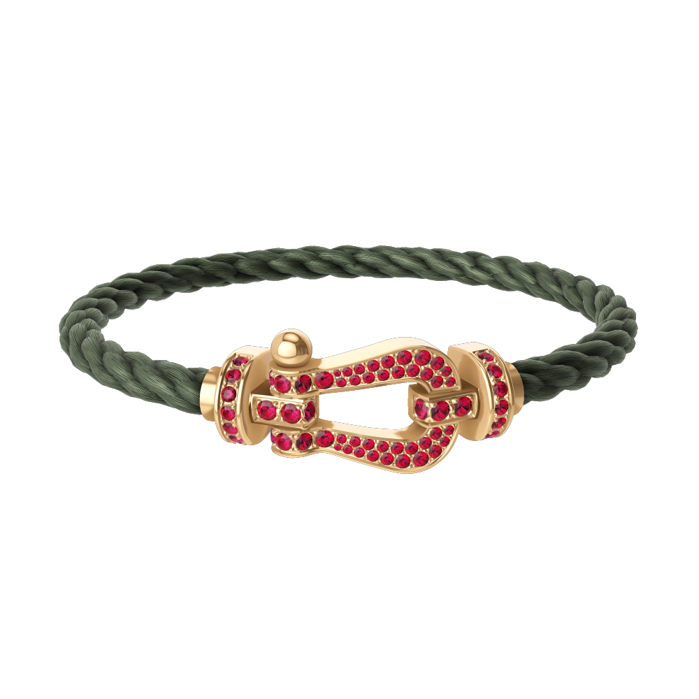 FORCE 10 BRACELET 18K YELLOW GOLD AND RUBIS LARGE MODEL