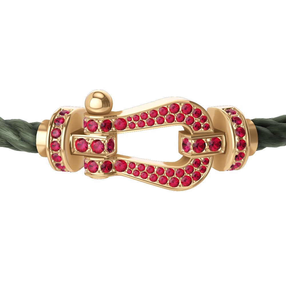 FORCE 10 BRACELET 18K YELLOW GOLD AND RUBIS LARGE MODEL